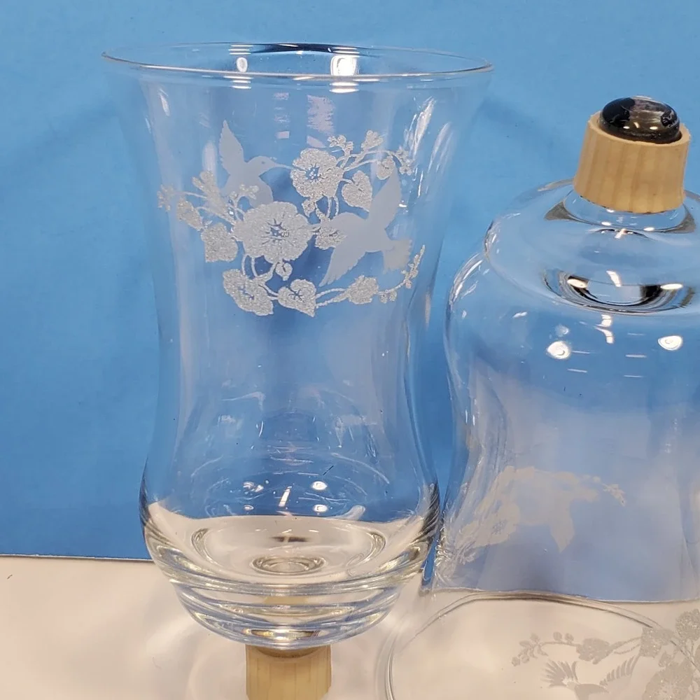 Votive Cups Hummingbird Filigree Glass Peg Candle Home Interiors Vintage QTY 3